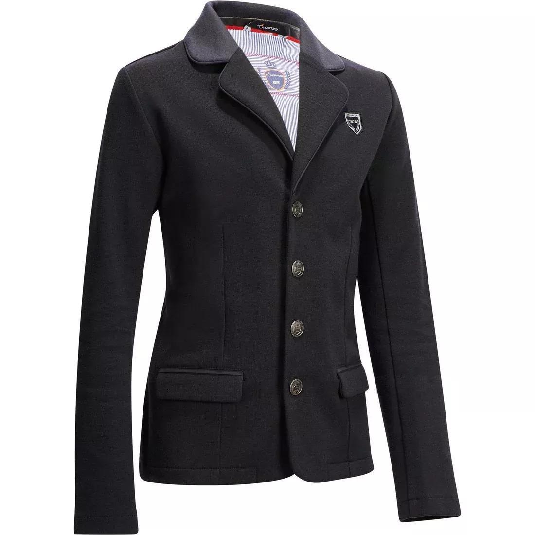 100 Compete Kids' Horse Riding Show Jacket, Black, No Color, large image number 0