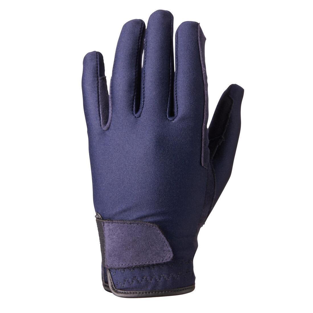 Basic Children's Horse Riding Gloves, Blue, No Color, large image number 2