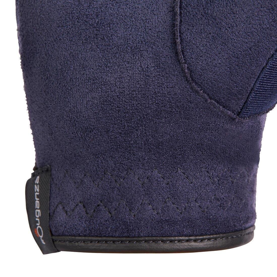 Basic Children's Horse Riding Gloves, Blue, No Color, large image number 3