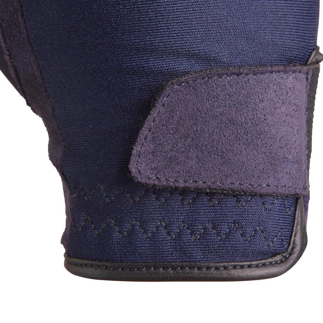 Basic Children's Horse Riding Gloves, Blue, No Color, large image number 5