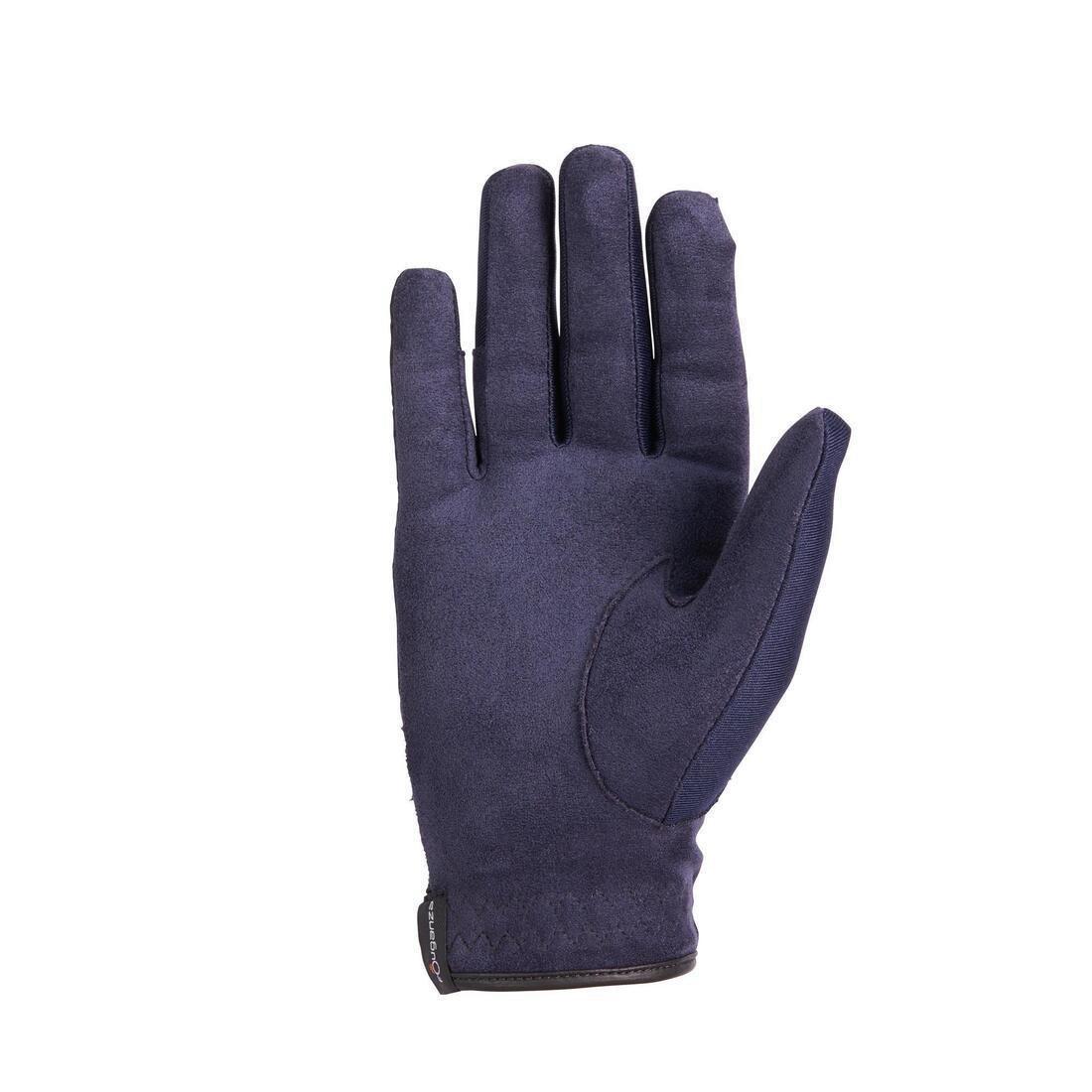 Basic Children's Horse Riding Gloves, Blue, No Color, large image number 6