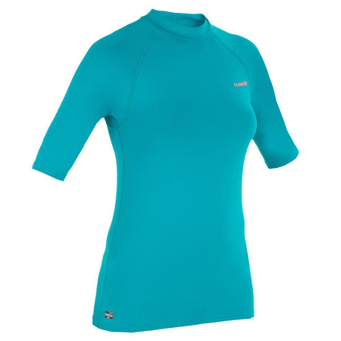 Womens 100 Short Sleeve Uv Protection Surfing Top T Shirt Blue