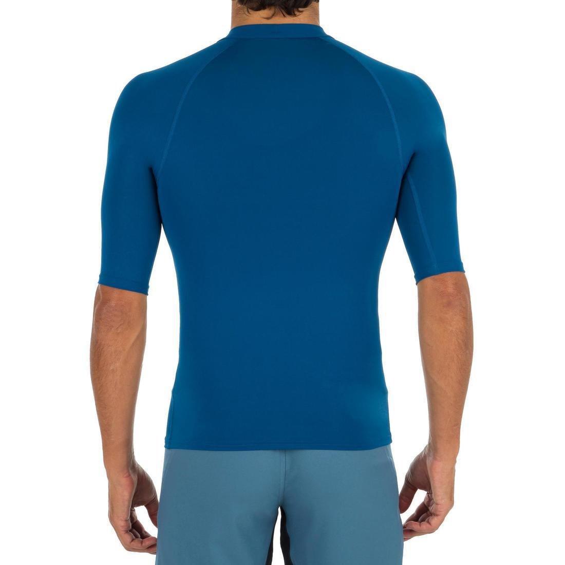 Mens 100 Short Sleeve Uv Protection Surfing Top T-Shirt, Blue, No Color, medium