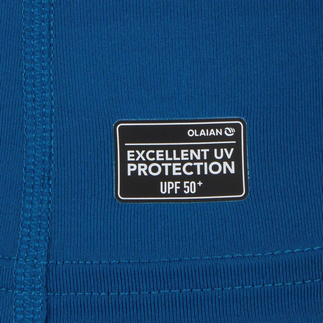 Mens 100 Short Sleeve Uv Protection Surfing Top T-Shirt, Blue, , large image number 3