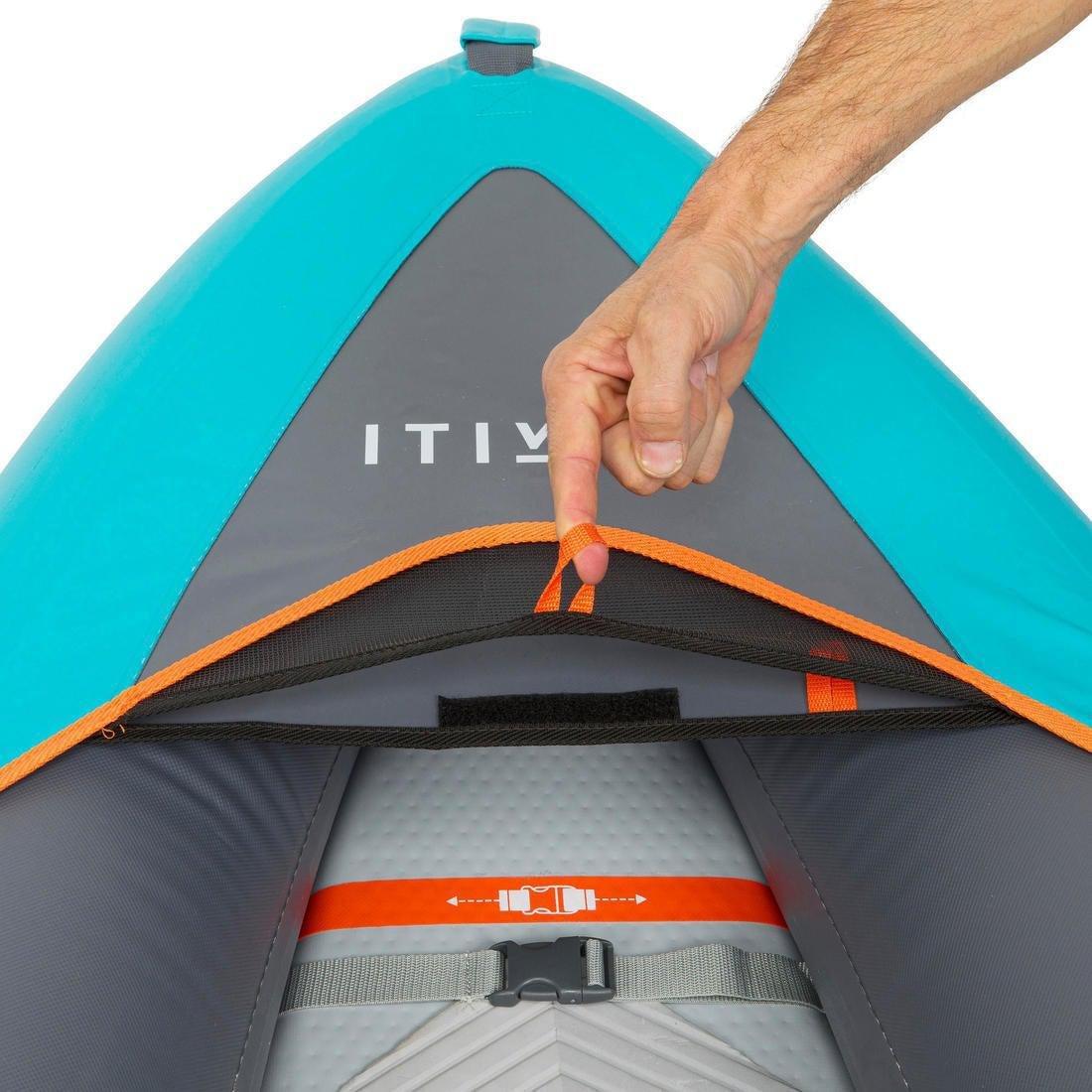 3-Person Touring Kayak High-Pressure Dropstitch Floor, Blue, No Color, large image number 2