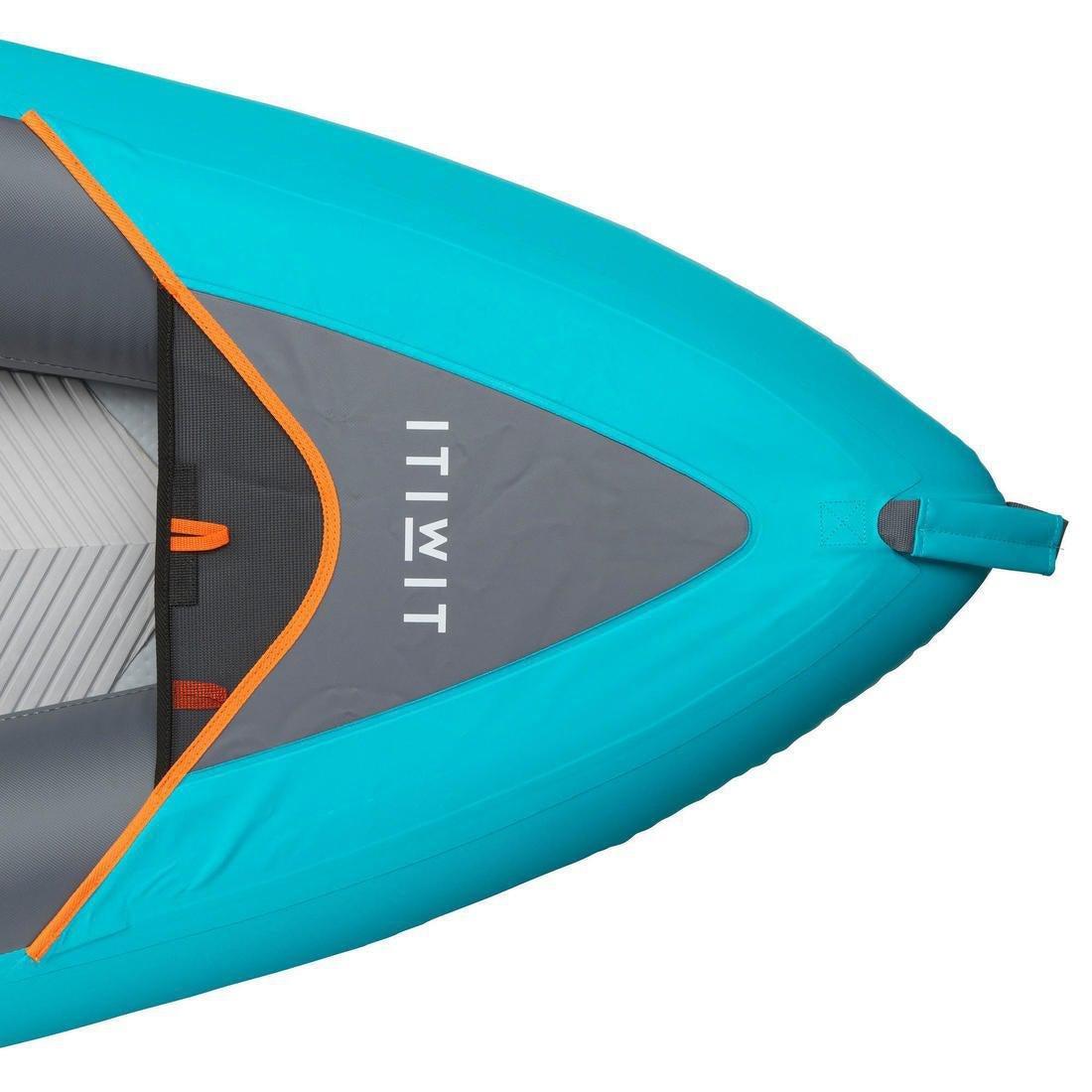 3-Person Touring Kayak High-Pressure Dropstitch Floor, Blue, No Color, large image number 4