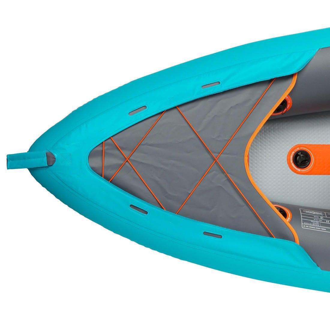 3-Person Touring Kayak High-Pressure Dropstitch Floor, Blue, No Color, large image number 5