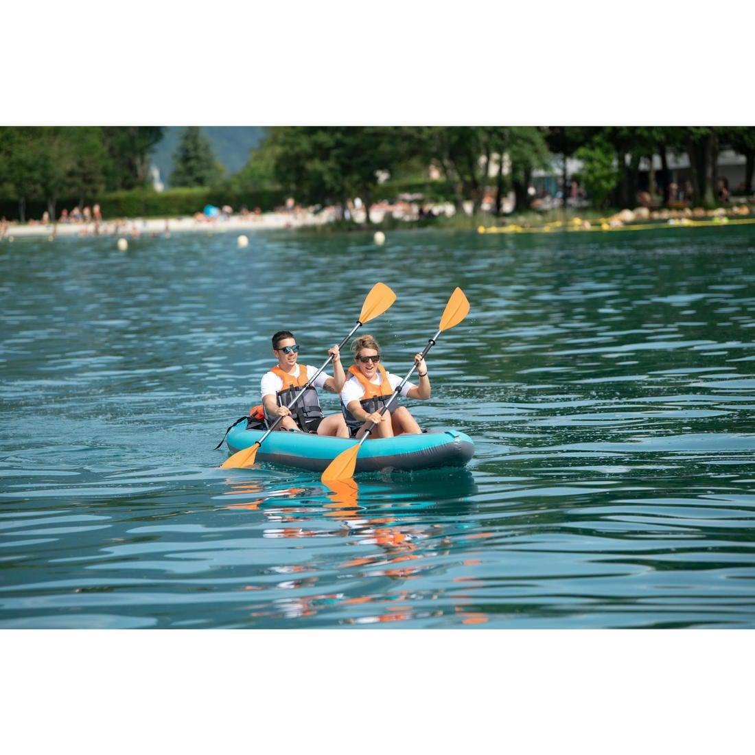 3-Person Touring Kayak High-Pressure Dropstitch Floor, Blue, No Color, large image number 9