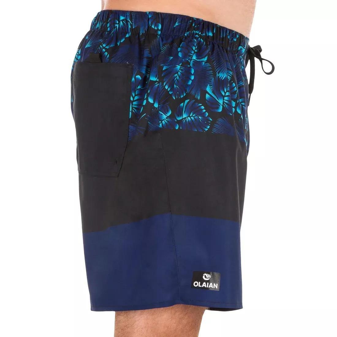 Short Surfing Boardshorts Square - 100, Black, No Color, large image number 11