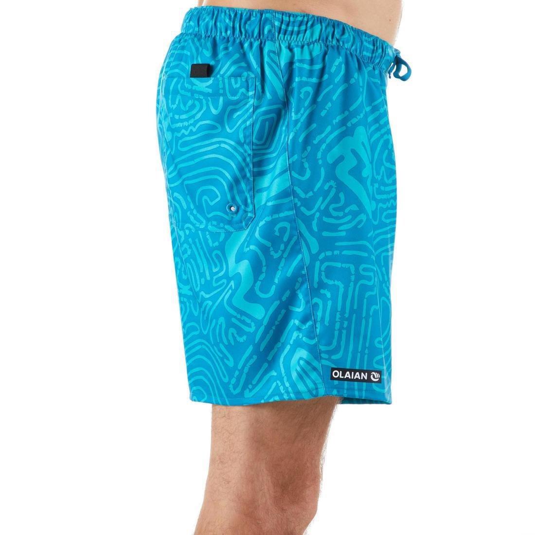 Short Surfing Boardshorts Square - 100, Black, No Color, large image number 12
