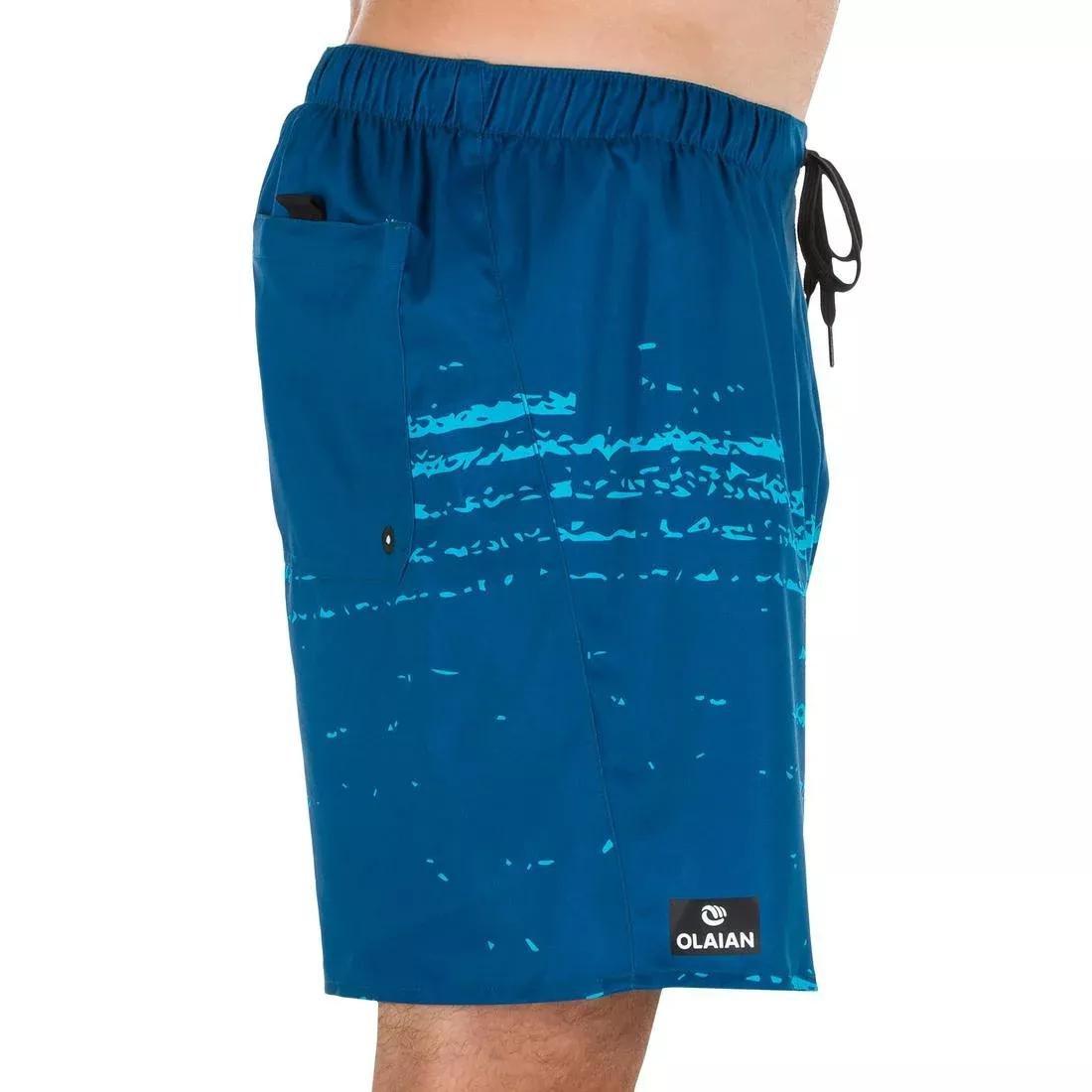 Short Surfing Boardshorts Square - 100, Black, No Color, large image number 13