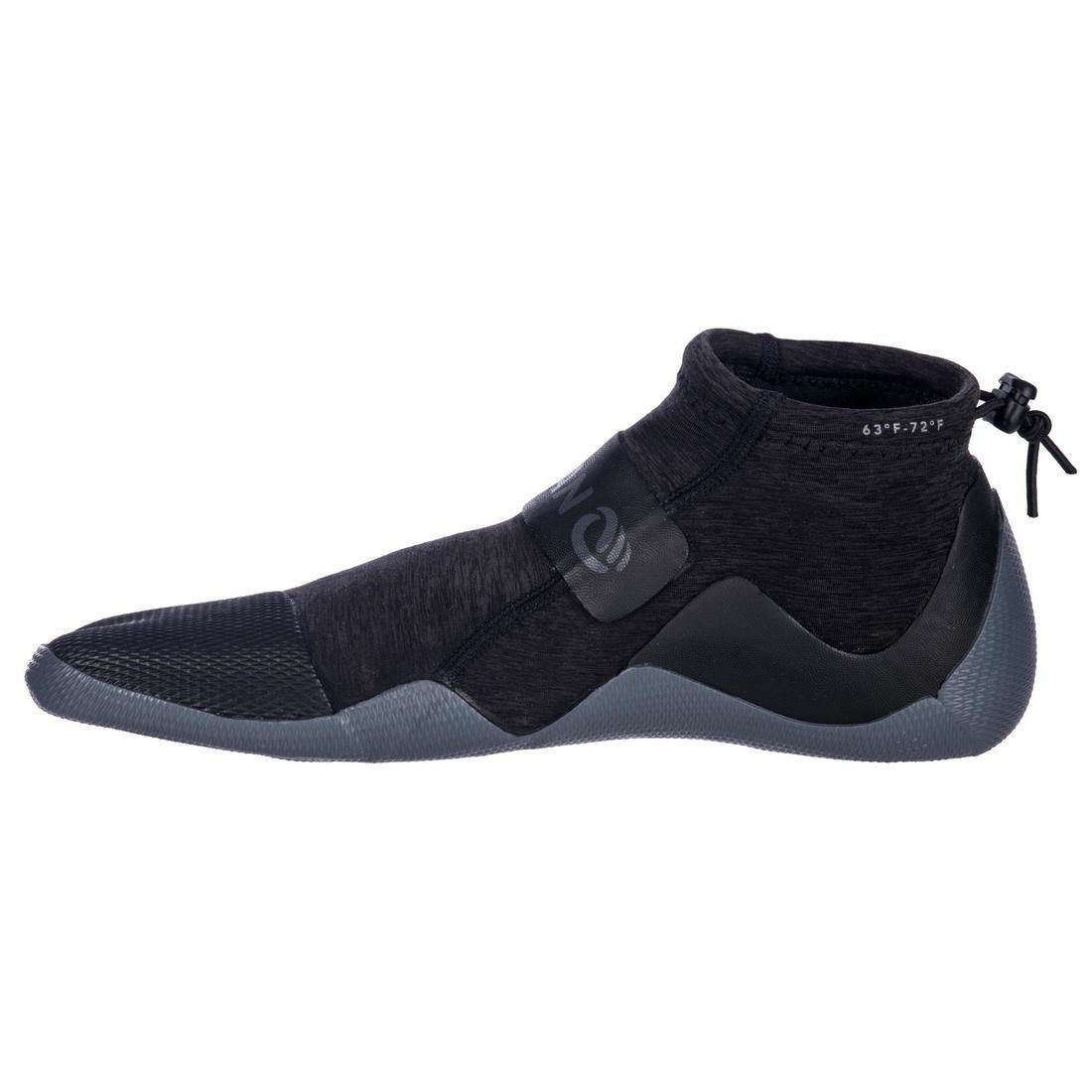 Surfing 2mm Neoprene Low Boots - 500, Black, No Color, large image number 3