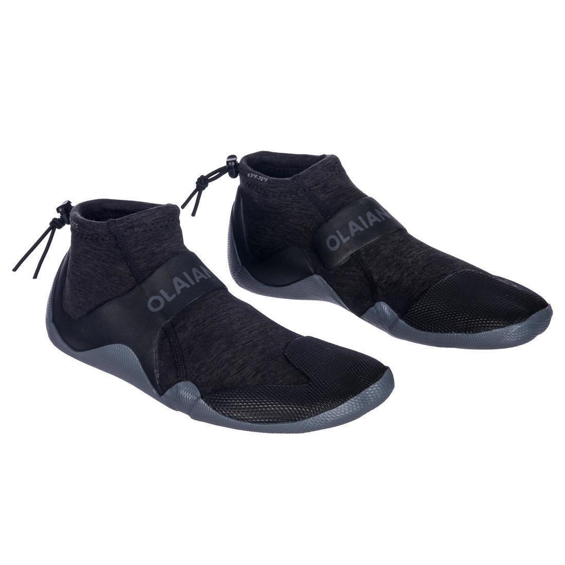 Surfing 2mm Neoprene Low Boots - 500, Black, No Color, large image number 9