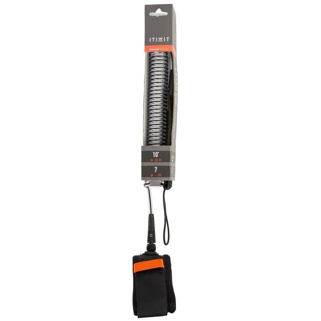 Spiral Knee Leash Stand-Up Paddle, Black, No Color, large image number 6