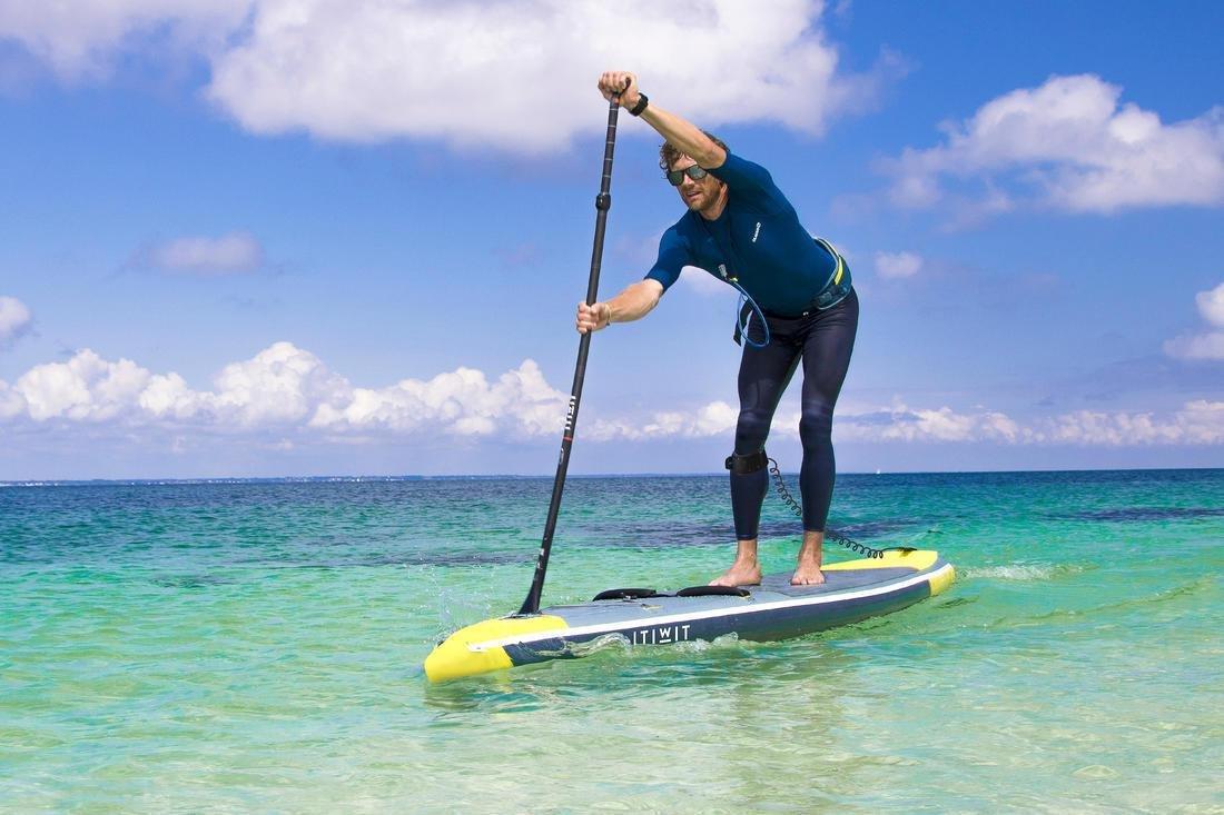 Spiral Knee Leash Stand-Up Paddle, Black, No Color, large image number 7