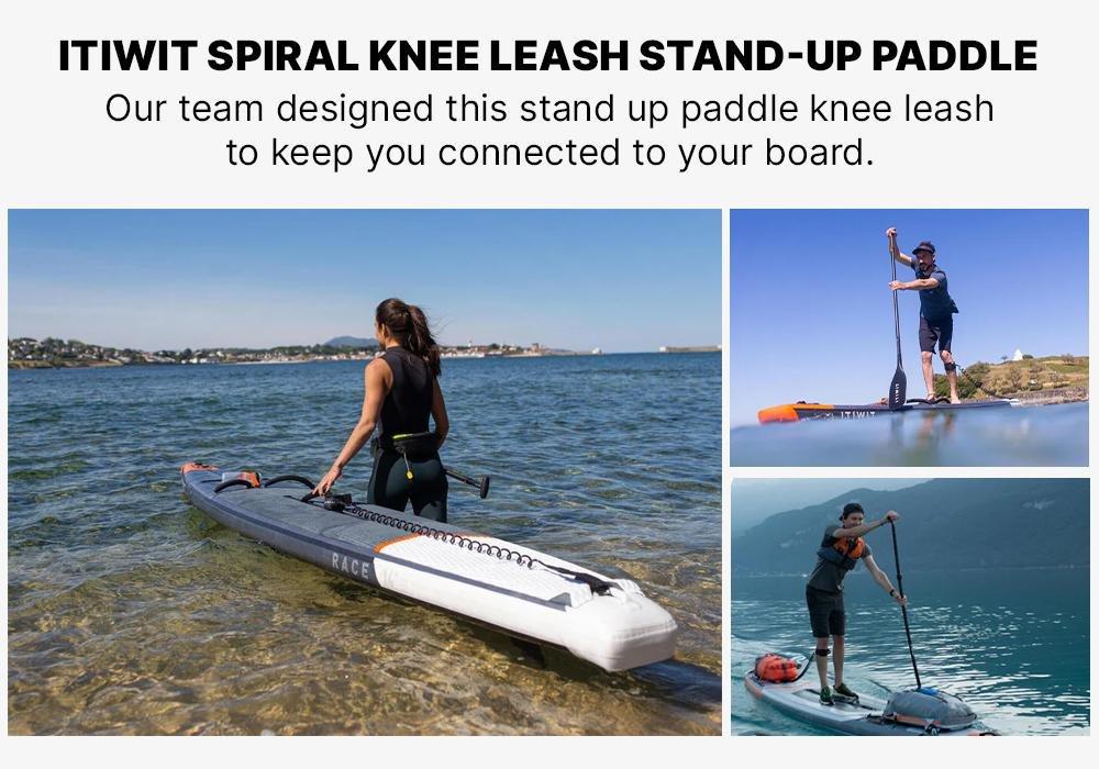 Spiral Knee Leash Stand-Up Paddle, Black, No Color, large image number 13