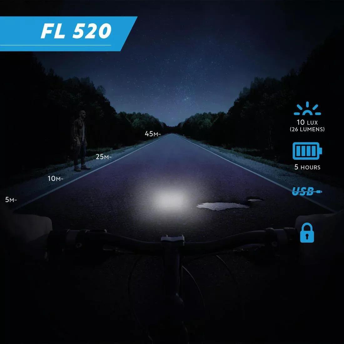 B'TWIN--BIKE LIGHT USB FL 520, No Color, large image number 6