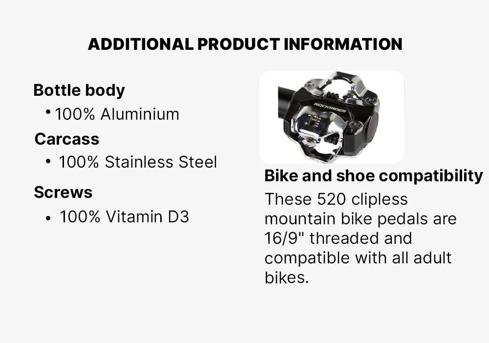 Spd-Compatible Clipless Mountain Bike Pedals, No Color, medium