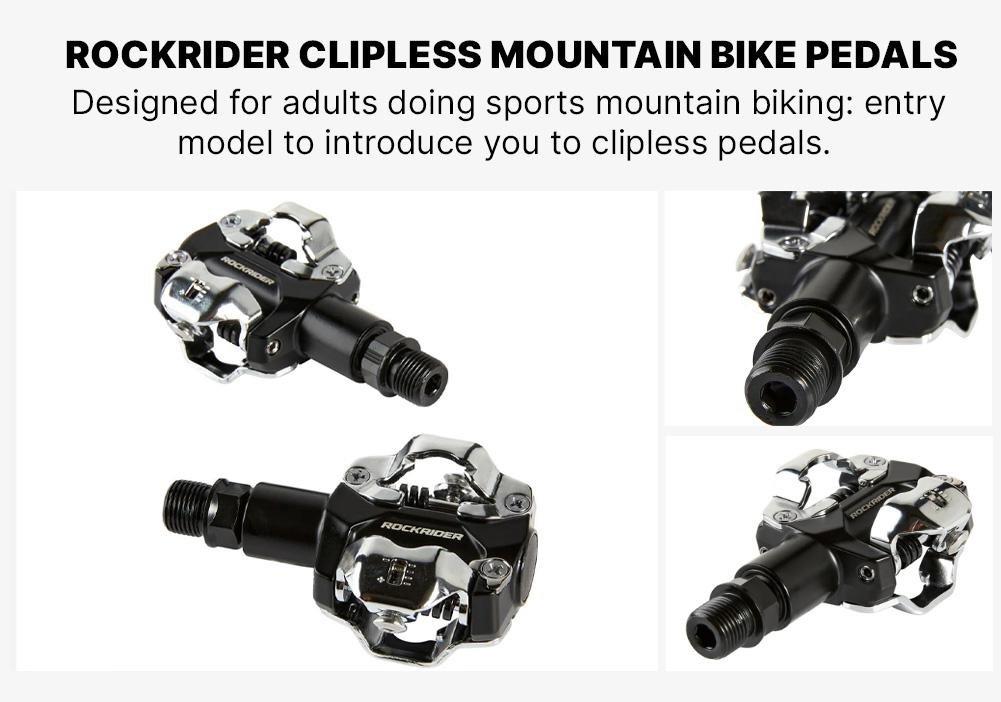 Spd-Compatible Clipless Mountain Bike Pedals, No Color, medium