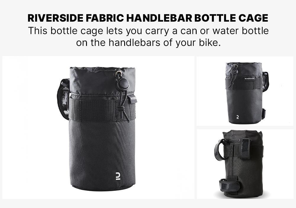 Fabric Handlebar Bottle Cage, Black, No Color, medium