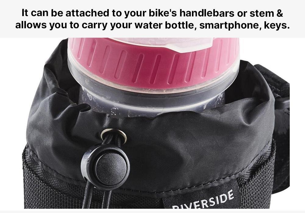 Fabric Handlebar Bottle Cage, Black, No Color, medium