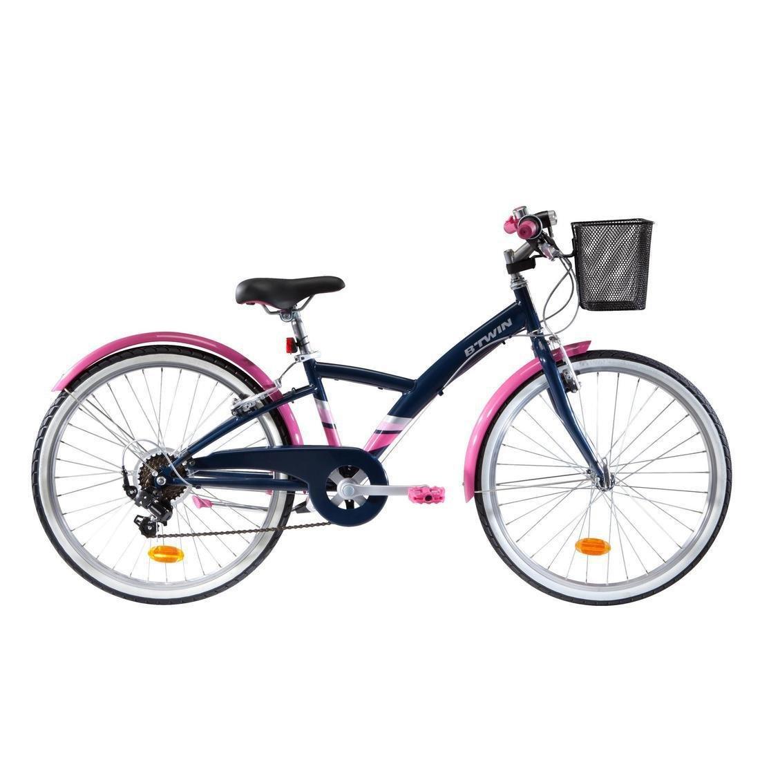 BTWIN - Kids Girls 24 Inch Hybrid Bike - 500 9-12 Years Old, Pink