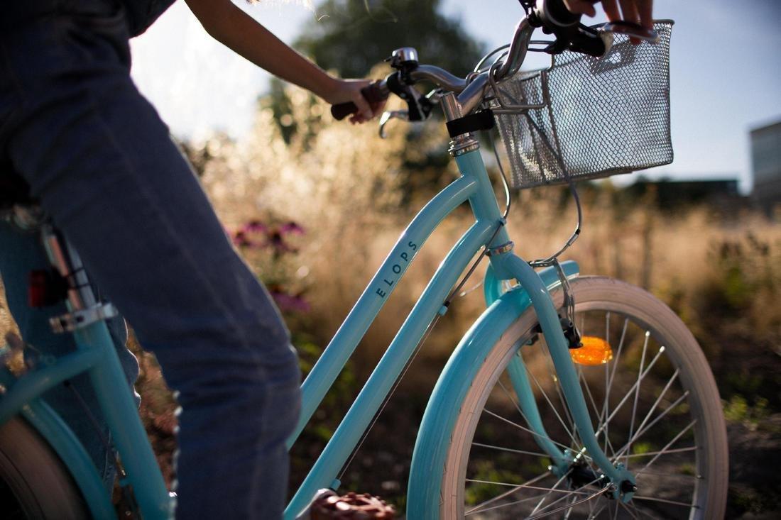 Unisex Kids 24 City Bike Elops 500, Blue, No Color, large image number 11