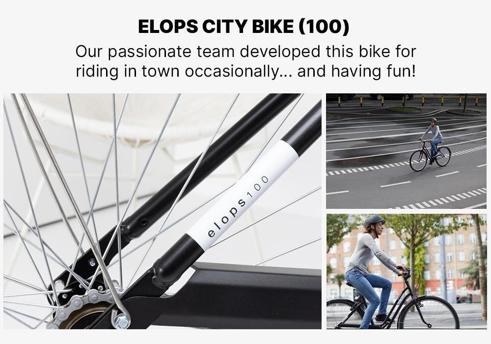 Elops 100 Low Frame City Bike, Black, No Color, medium