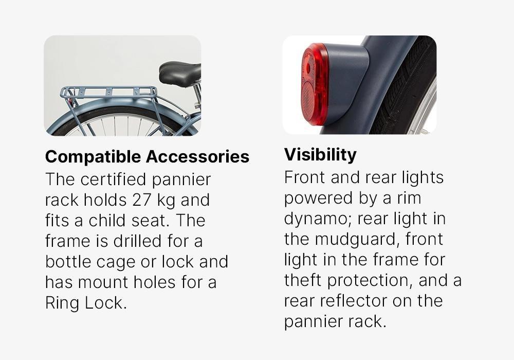 Elops 120 Low Frame City Bike, Grey, No Color, medium