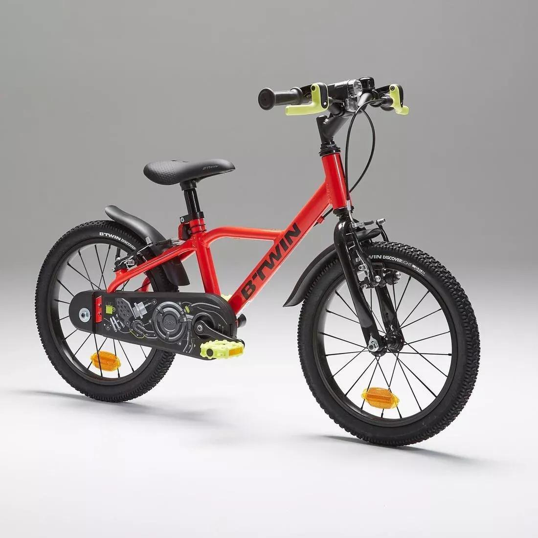 BRIGHT RED Kids' 16-inch, chain guard, easy-braking bike, red, No Color, large image number 6