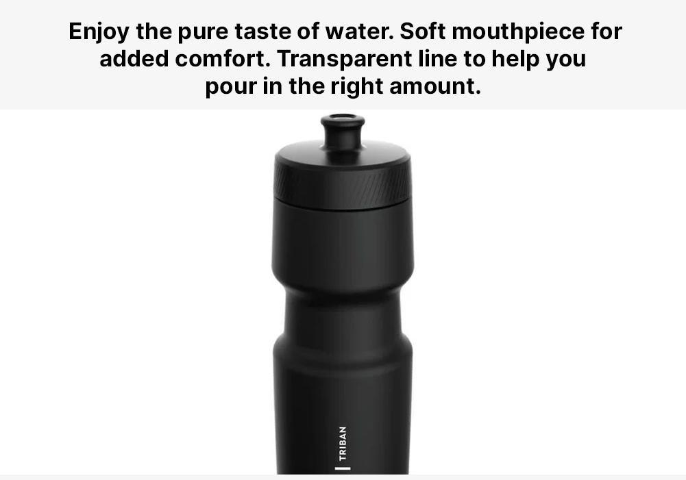 Cycling Water Bottle Softflow, Black, No Color, medium