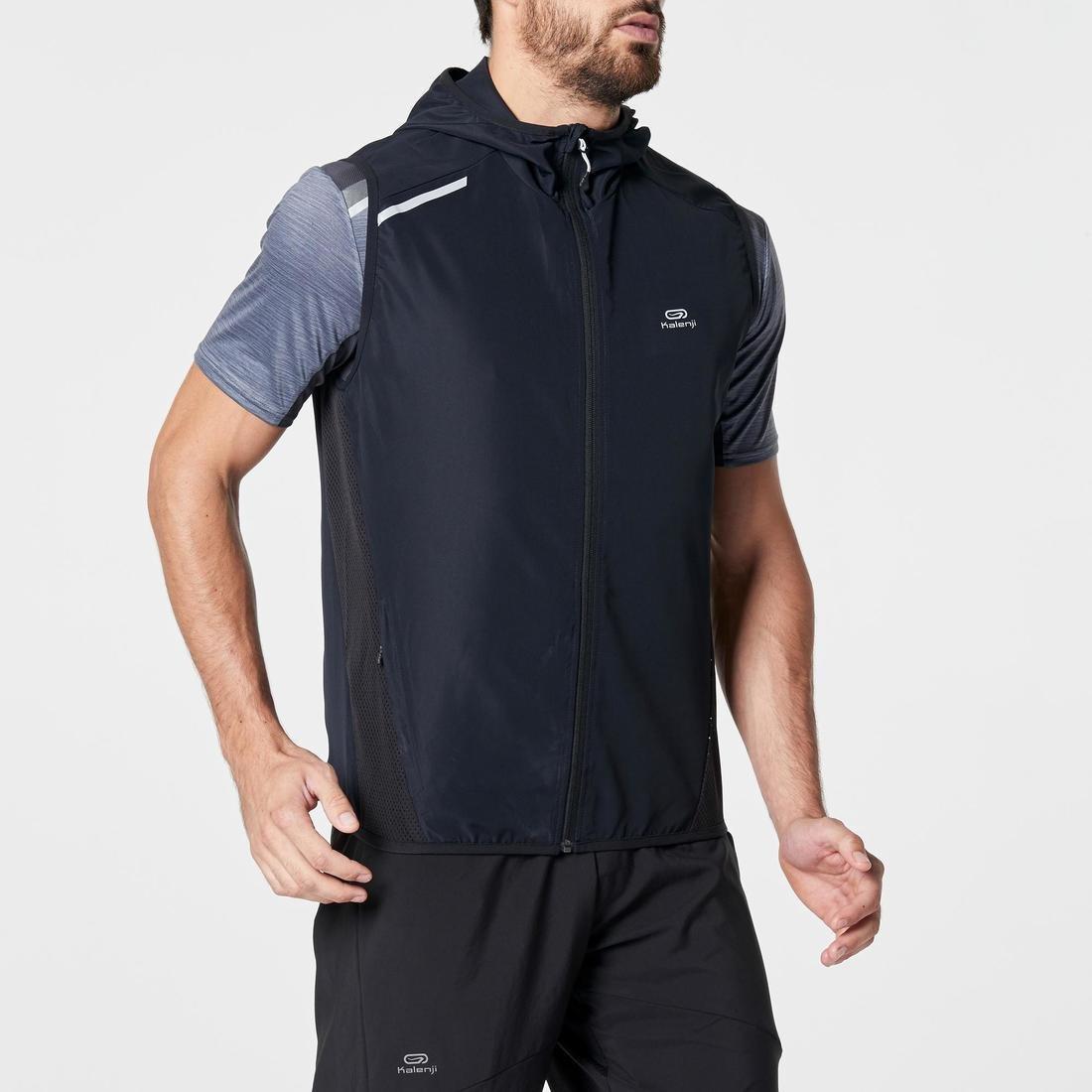 Mens Kalenji Running Wind Jacket, Black, , large image number 2