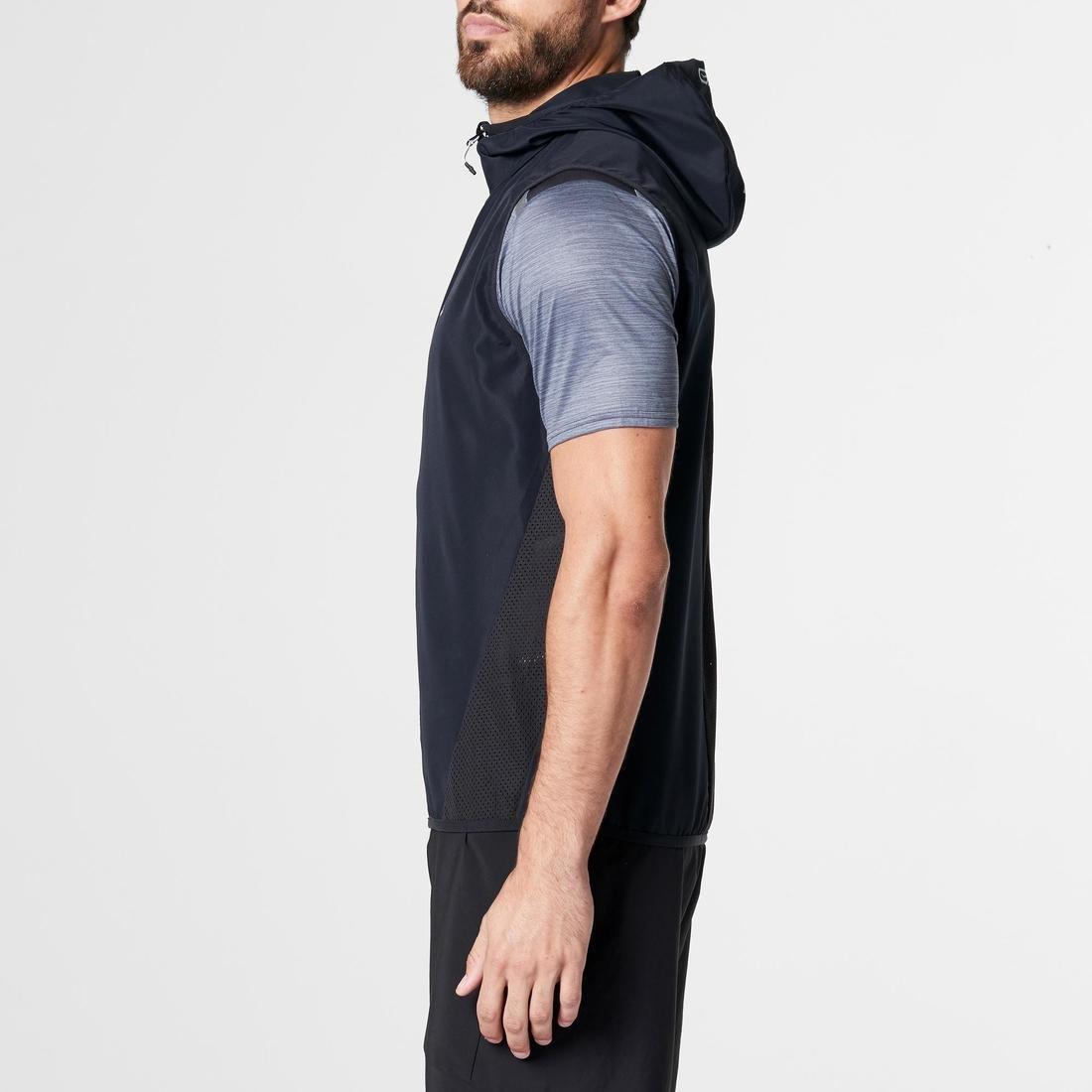 Mens Kalenji Running Wind Jacket, Black, , large image number 3