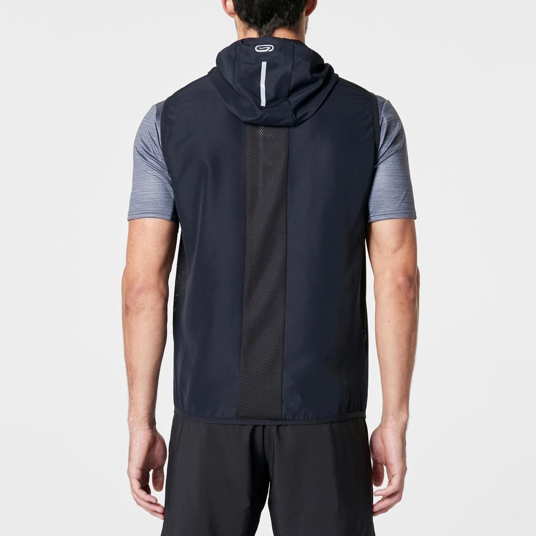 Mens Kalenji Running Wind Jacket, Black, , large image number 4