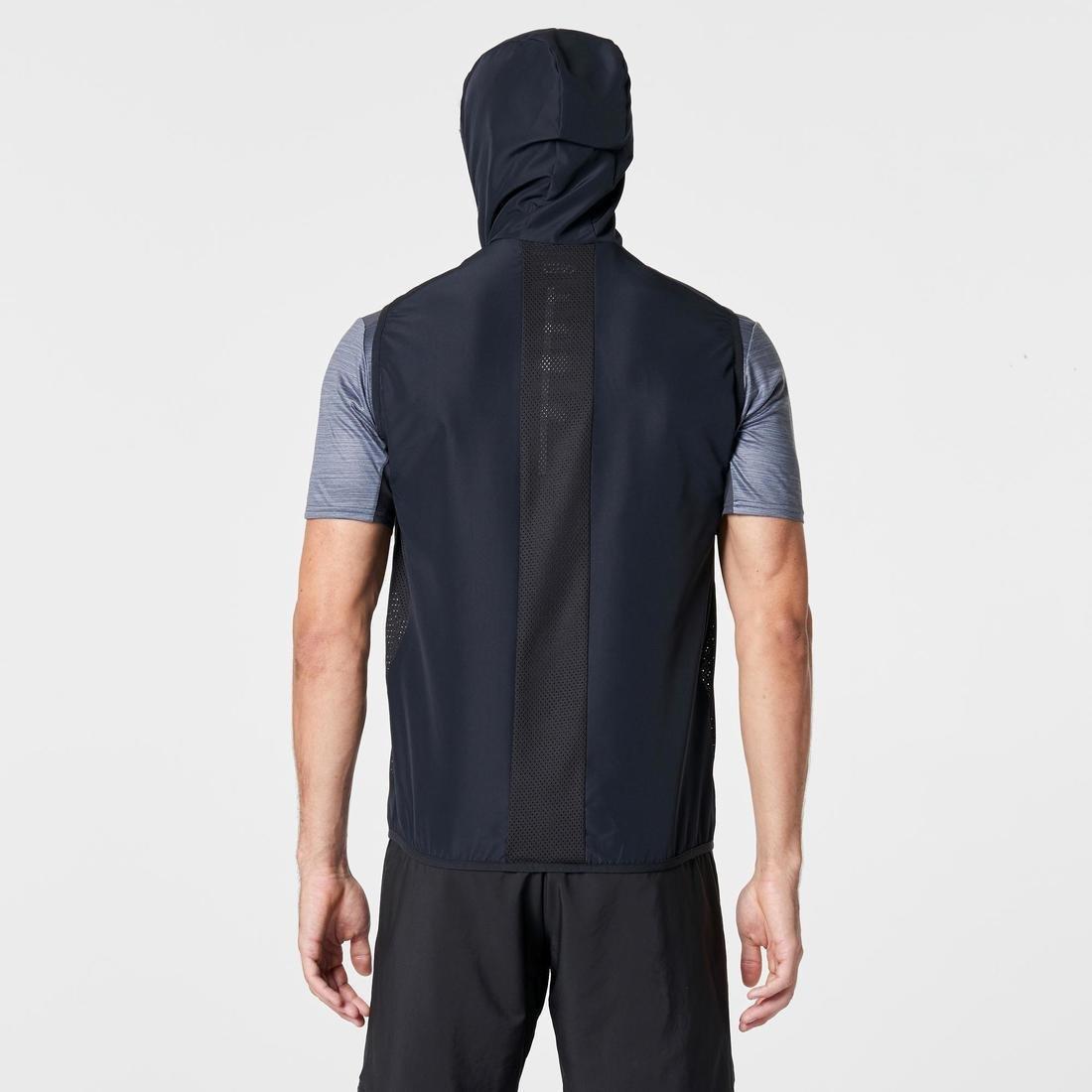 Mens Kalenji Running Wind Jacket, Black, , large image number 5