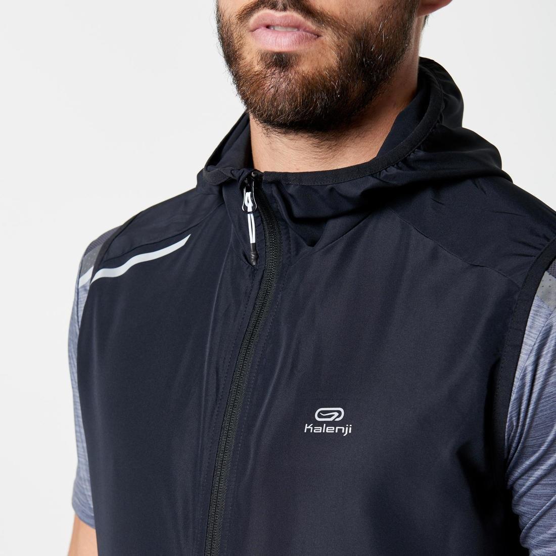 Mens Kalenji Running Wind Jacket, Black, , large image number 6