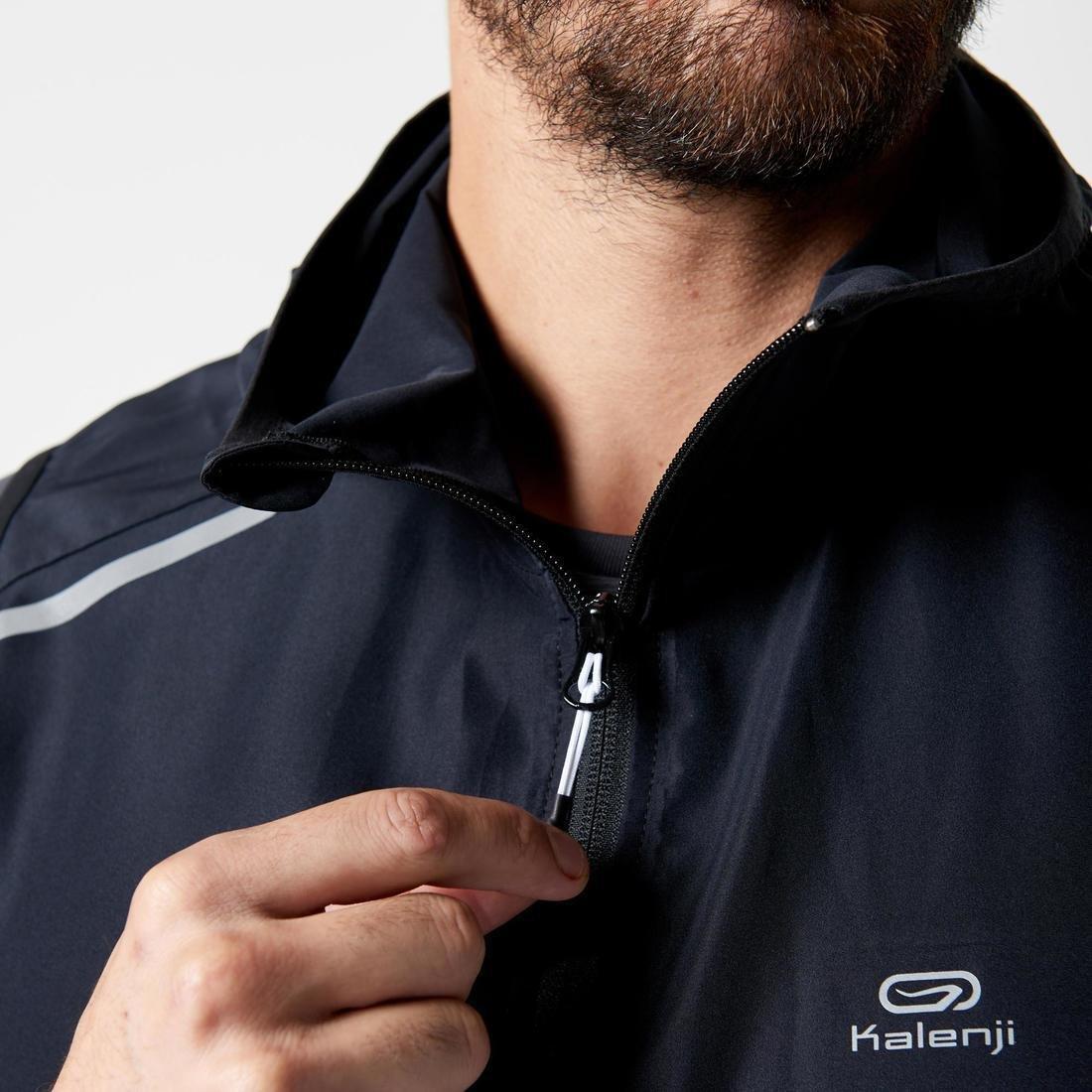 Mens Kalenji Running Wind Jacket, Black, , large image number 8
