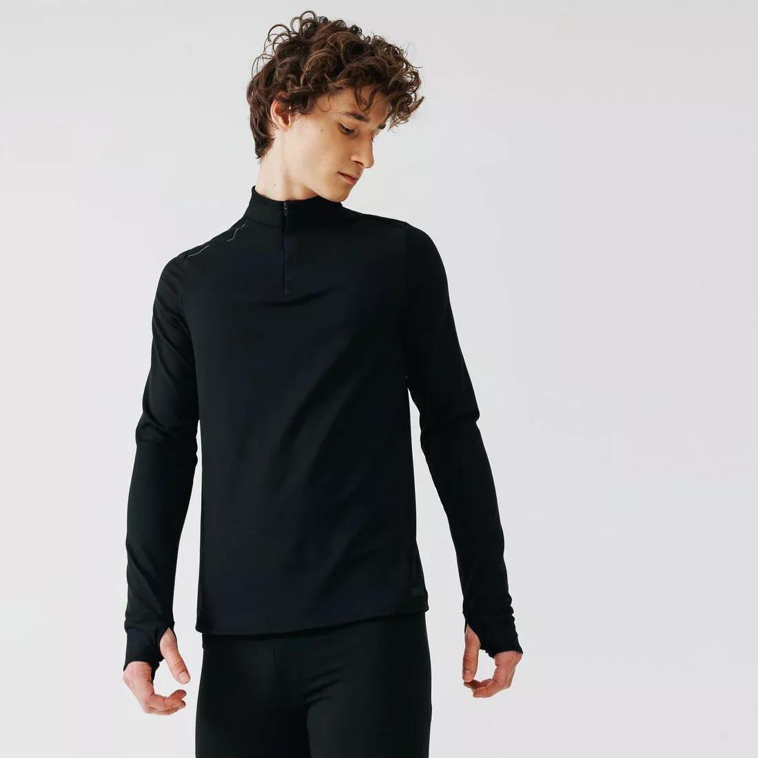 Kalenji Sun Protect Men's Breathable Long-sleeved Running T-Shirt - Black