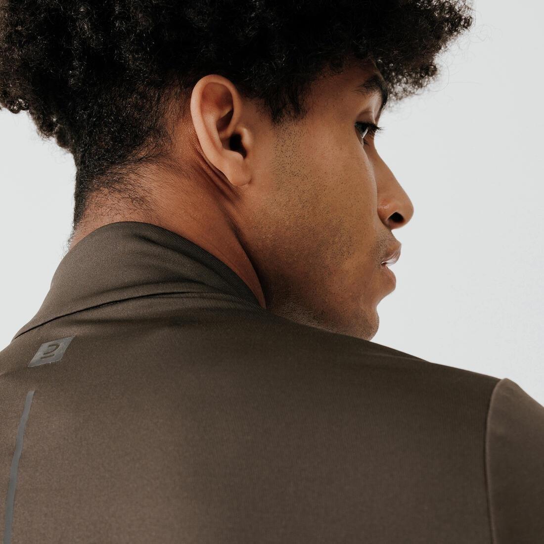 Mens Kalenji Warm Long-Sleeved Running T-Shirt, Black, No Color, medium