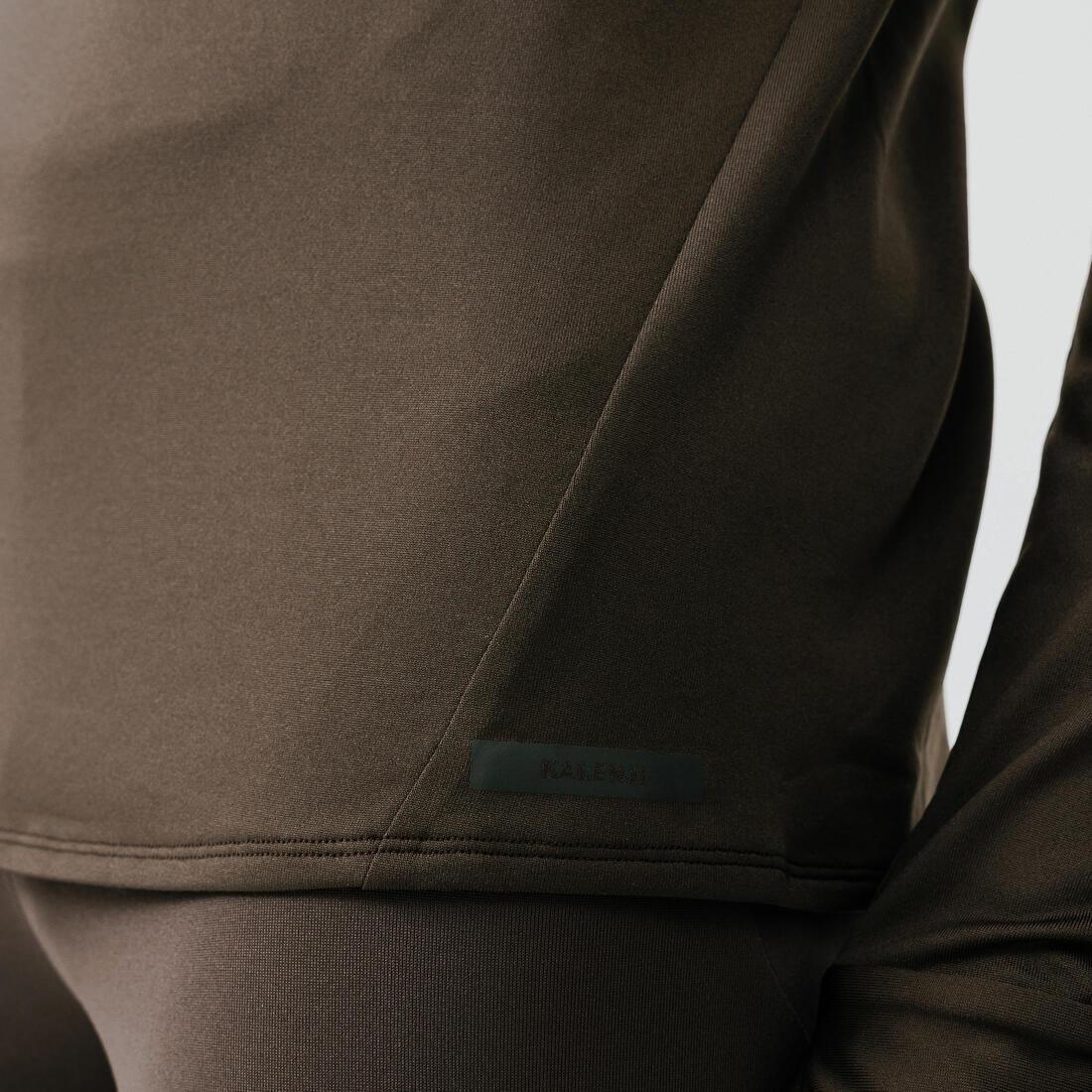 Mens Kalenji Warm Long-Sleeved Running T-Shirt, Black, No Color, medium