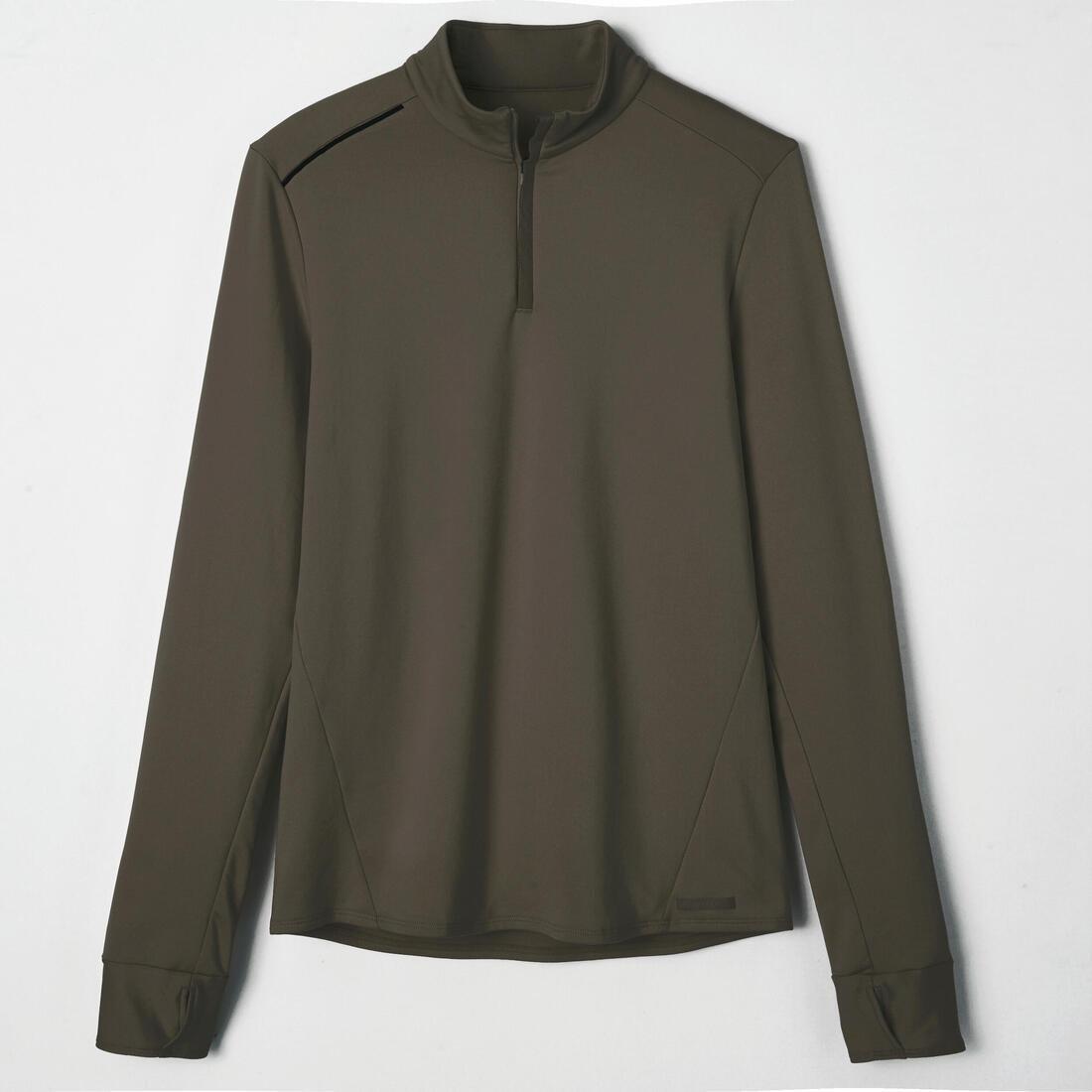 Mens Kalenji Warm Long-Sleeved Running T-Shirt, Black, , large image number 11