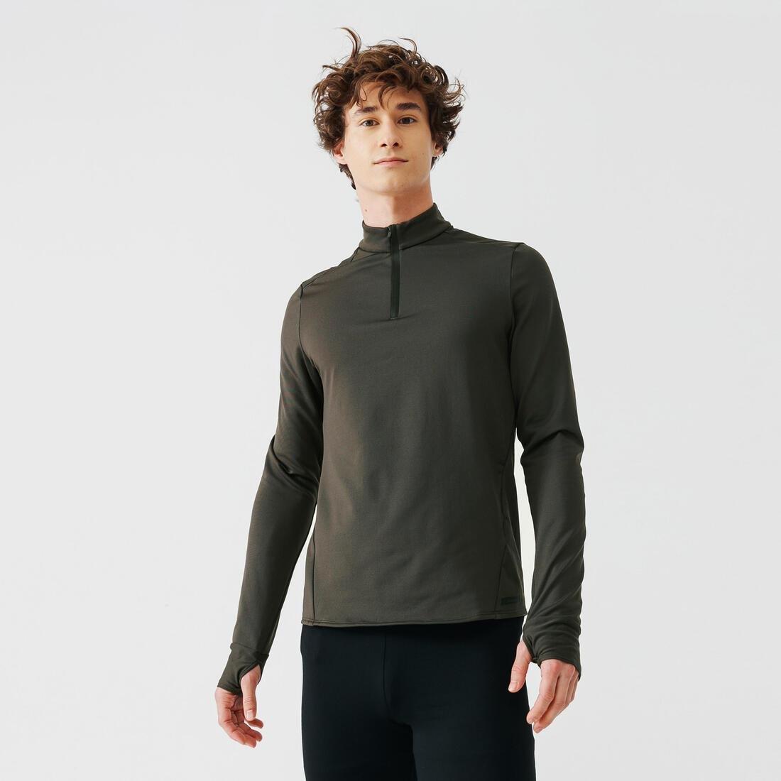 KALENJI - Mens Kalenji Warm Long-Sleeved Running T-Shirt, Black