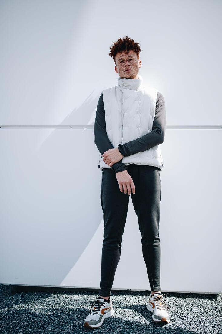 Mens Kalenji Warm Long-Sleeved Running T-Shirt, Black, No Color, medium