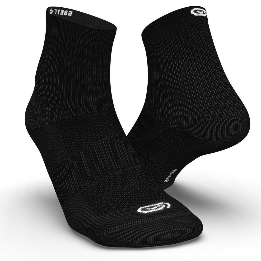 Running Comfortable Mid Height Socks - 2-Pack, Black, No Color, large image number 7