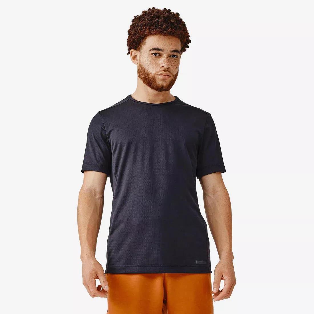 Men Kalenji Dry Breathable Running T-Shirt, Black, , large image number 0
