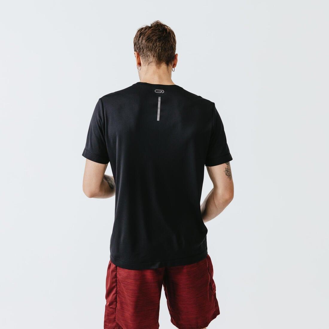 Men Kalenji Dry Breathable Running T-Shirt, Black, No Color, medium