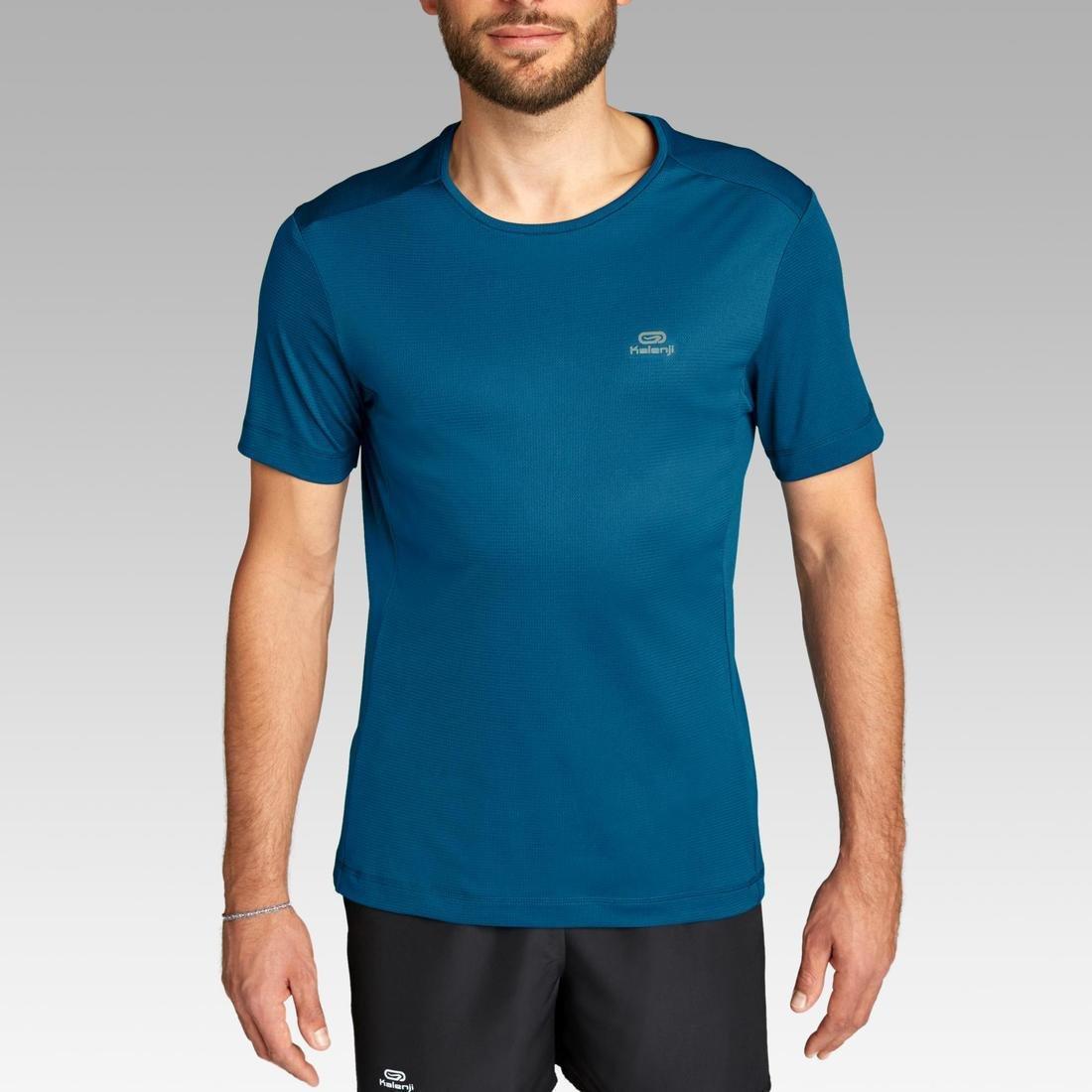 Men Kalenji Dry Breathable Running T-Shirt, Black, No Color, medium