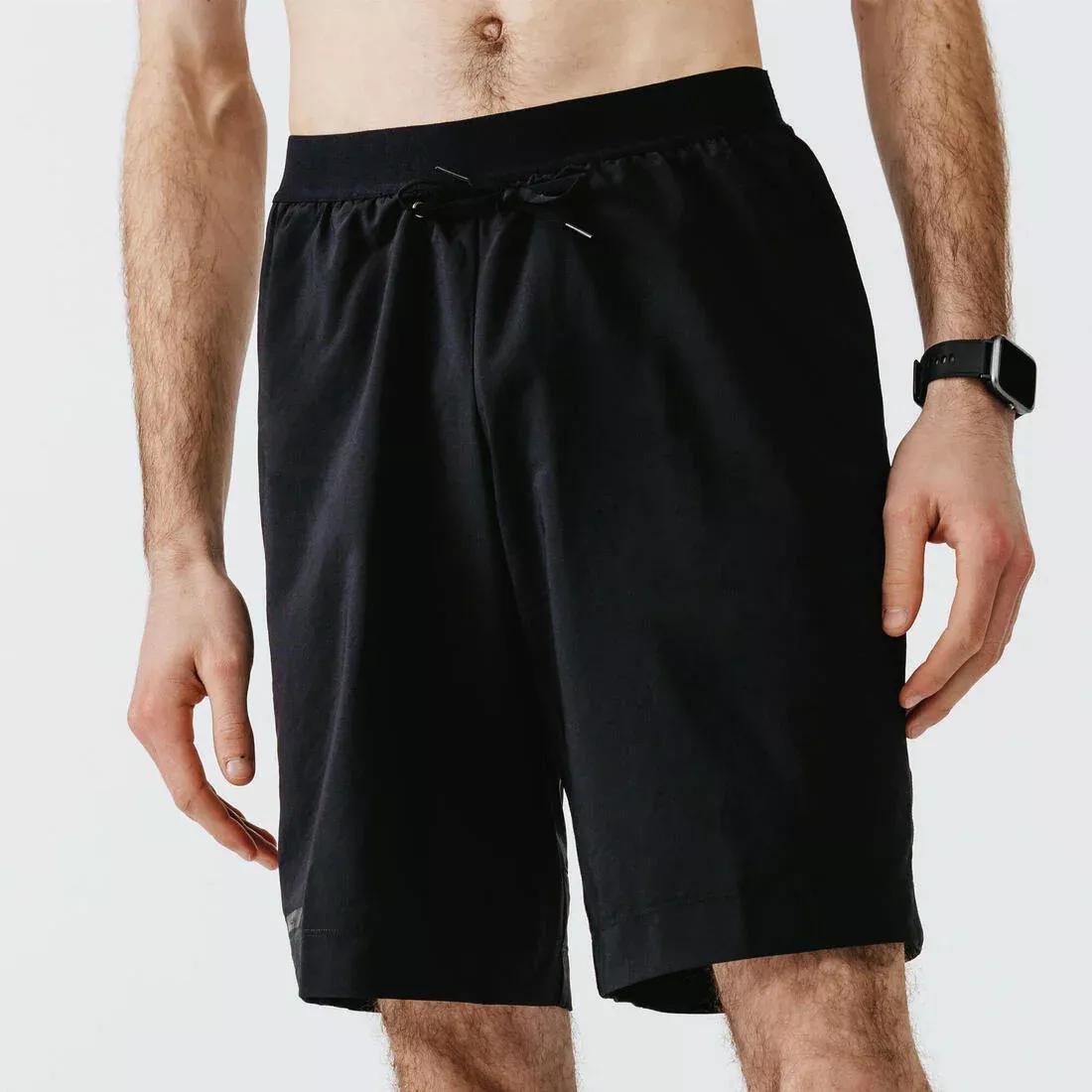 KALENJI Mens Kalenji Dry Running 2 In 1 Shorts With Boxer Black