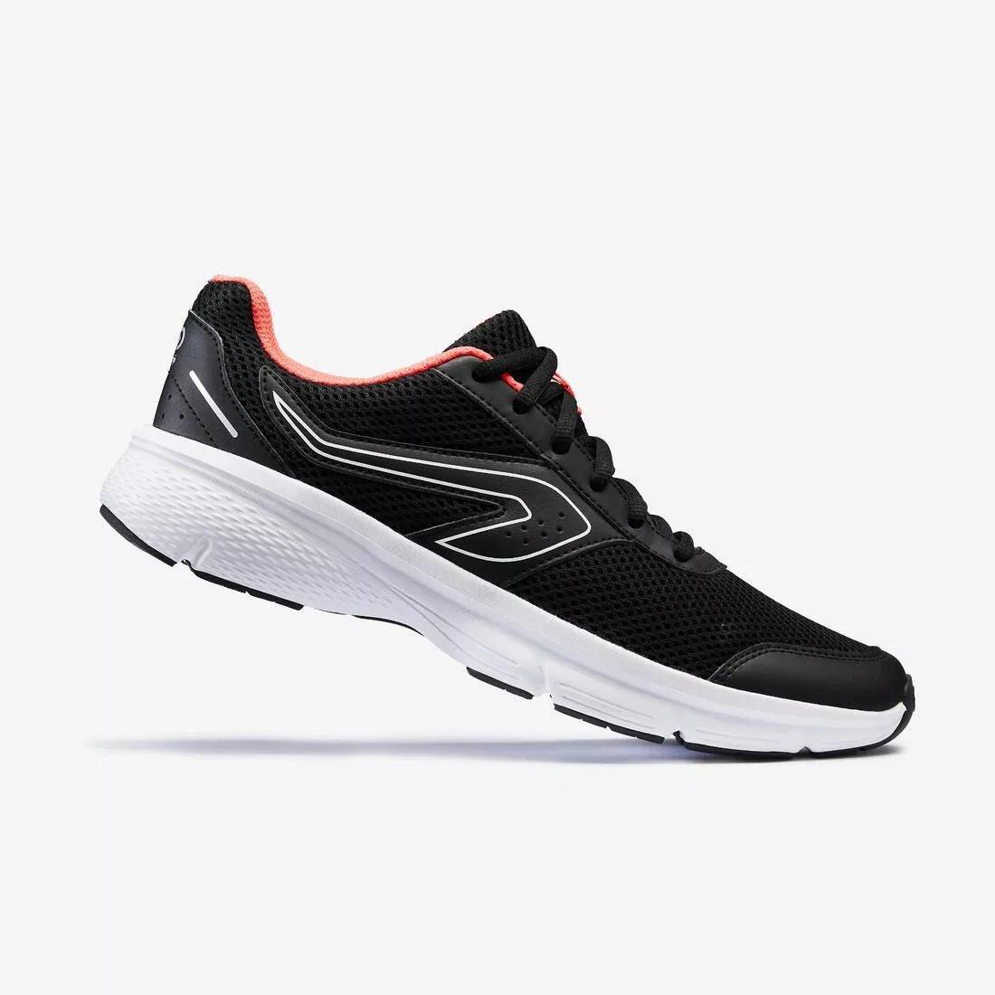 Womens Kalenji Run Cushion Running Shoes, Black, , large image number 1