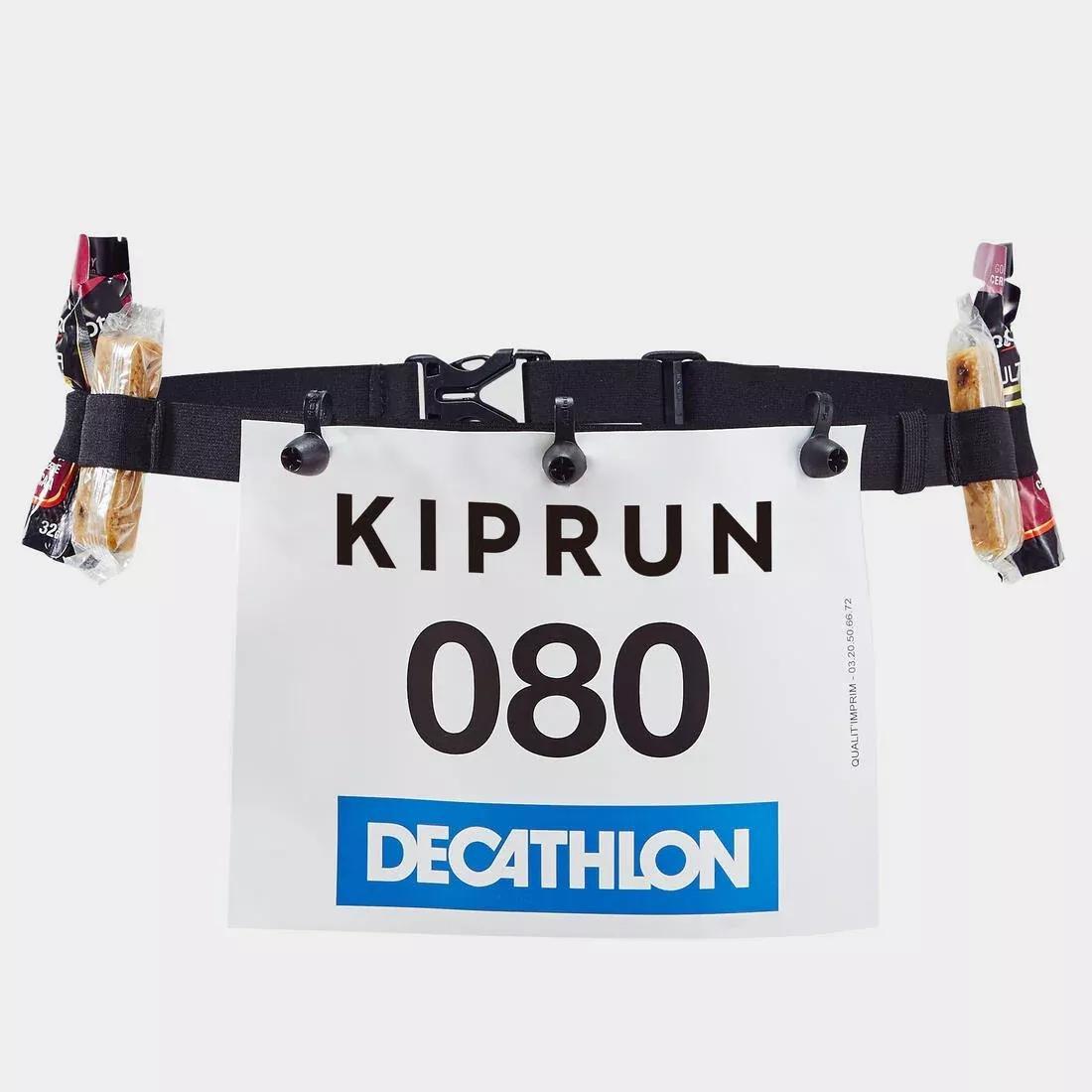 Adult Race Number Running Belt, Black, No Color, large image number 0